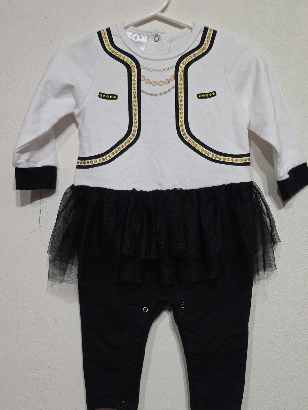 Little Wonders White and Black Tutu Bodysuit